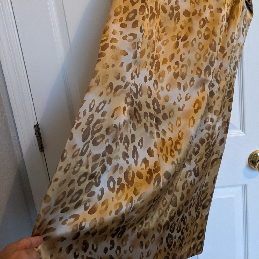 NEVER WORN!! | Y2K VTG | SILK |  LEOPARD PRINT Sheath Dress!!  14 - Picture 3 of 10